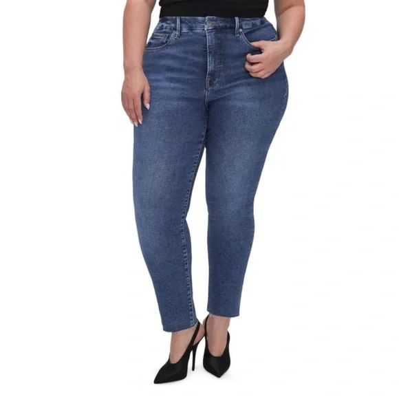 Good American Women's Good Legs Cig Raw-Edge Jeans - Indigo